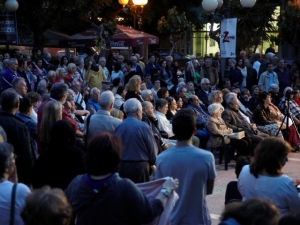 Γαβριήλ Σακελλαρίδης, Ομιλία, συγκέντρωση, Ανοιχτή Πόλη, Πετράλωνα