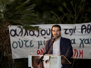 Γαβριήλ Σακελλαρίδης, Ομιλία στους Αμπελόκηπους, Ανοιχτή Πόλη