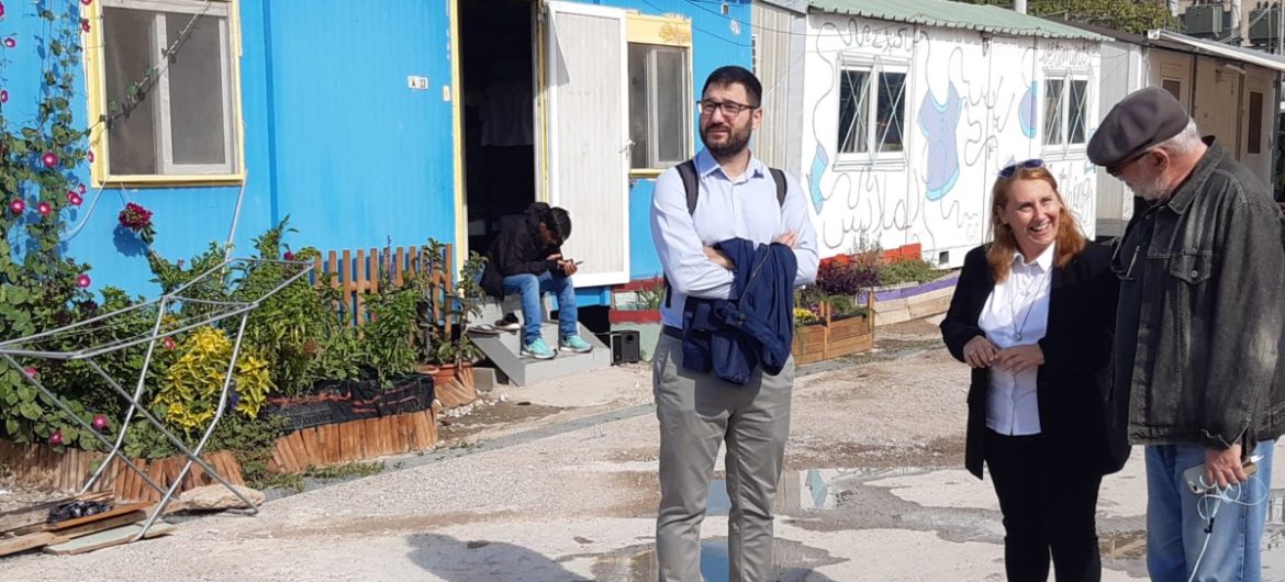 Η Ανοιχτή Πόλη και ο Νάσος Ηλιόπουλος στο κέντρο φιλοξενίας προσφύγων του Ελαιώνα